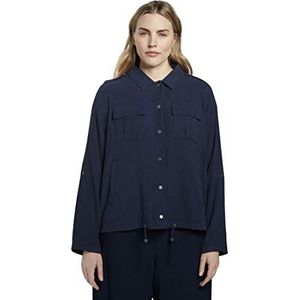 TOM TAILOR MY TRUE ME Dames Plussize jas in Utility-stijl 1017662, 10360 - Real Navy Blue, 48 Grote maten