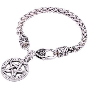 My Shape Bovennatuurlijke Pentagram Pentagram Tarwe Ketting Armband Geschenken Sieraden voor Vrouwen & Mannen, Metaal, 7 8 inch, Metaal