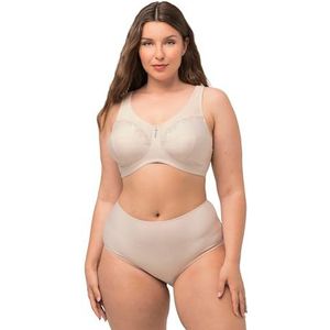 Ulla Popken Dames grote maten plus size ontlastingsbeha, zonder beugel, strasshanger, cup C - G parelwit 130F 658495650-130F, parelwit, 130F