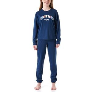 Schiesser meisjes pyjamaset, Nachtblauw 180949, 164 cm