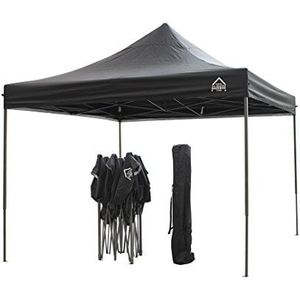 All Seasons Gazebos 3x3m Heavy Duty volledig waterdicht pop-up tuinhuisje met accessoire pack - zwart