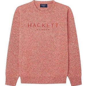 Hackett London Mouline Crew Trui voor jongens, Rood (Rood/Zilver), 15 Jaren