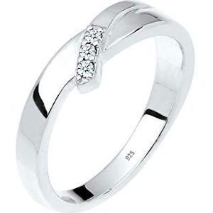 Elli Ring Verlobung Trio Diamant (0.04 ct.) 925 Silber