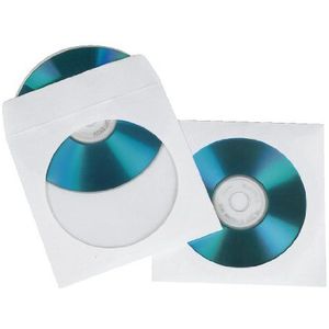 Hama CD/DVD papieren beschermhoezen, wit, pak van 25