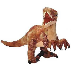 Wild Republic 17953 Velociraptor, dinosaurus knuffeldier, pluche speelgoed, geschenken voor kinderen, dinosauriërs 37,7 cm