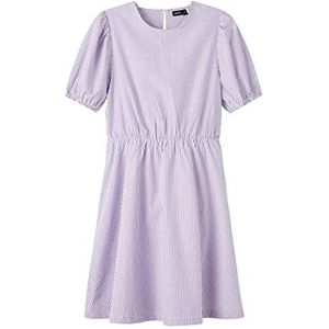 NAME IT Girl's NLFFILUCCA SS Jurk, Purple Heather/Stripes: Stripes, 164, Purple Heather/Stripes: stripes, 164 cm