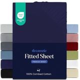 Hoeslakens - Wit - Katoen - Geschikt voor 1-Persoonsbed