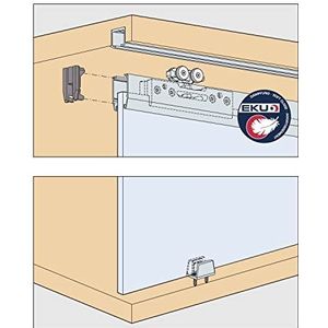 HAWA Clipo 36 G IS schuifdeurbeslag voor 1 glazen schuifdeur (binnenfront) tot 36 kg