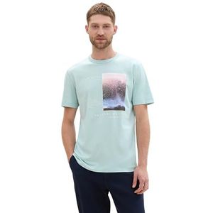 TOM TAILOR Heren T-shirt, 30463 - Dusty Mint Blue, L