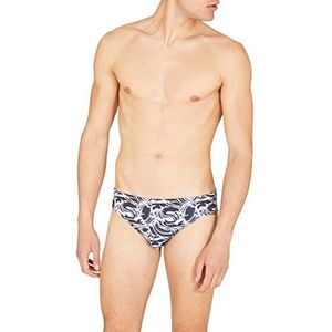 Emporio Armani Swimwear Men's Emporio Armani Graphic Patterns Low Swim Briefs, Wave Eagle Logo, 52, Wave Eagle logo