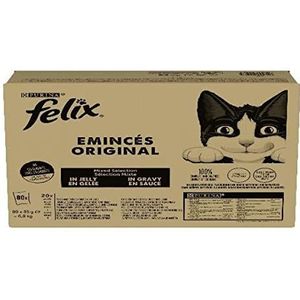 Purina Felix Original natvoer voor katten met tonijn, garnalen, kip, eend, 80 zakjes à 85 g