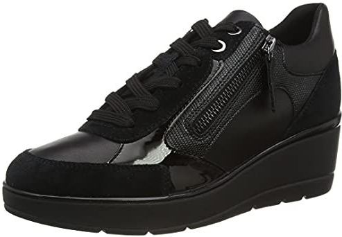Sneakers - Effen - Leer - Met Plateau - Uitneembare Zool