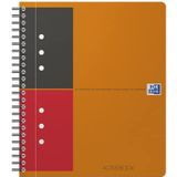 Oxford International A5+ Poly Cover Activebook Smalle gelijnd met marge en geperforeerd notitieboek inclusief herpositioneerbare verdeler, 80 pagina's, 1 notitieboek, 100104067, oranje/zwart/rood