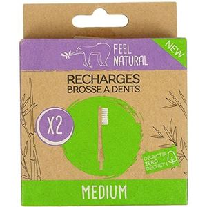 Feel Natural Bamboe Tandenborstel Navullingen Medium 2 Stuk