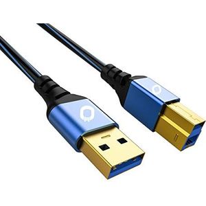 Oehlbach USB Plus B3 - USB 3.0 - printerkabel audiokabel type A naar type B - PVC-mantel - OFC, blauw/zwart - 50cm