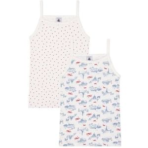 Petit Bateau Meisjeshemden met bretels (2 stuks), variant 1, 2 Jaar