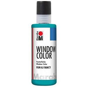 Marabu Window Color Fun & fancy, 04060004098, turquoise 80 ml, raamverf op waterbasis, verwijderbaar op gladde oppervlakken zoals glas, spiegels, tegels en folie
