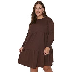 Trendyol Mini-jurk voor dames, Bruin, 5XL grote maten