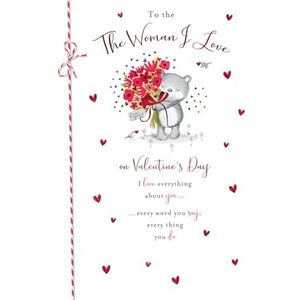 Piccadilly Greetings Valentijnsdag kaart, Aan de vrouw van wie ik hou, boeket beer - 9 x 6 inch