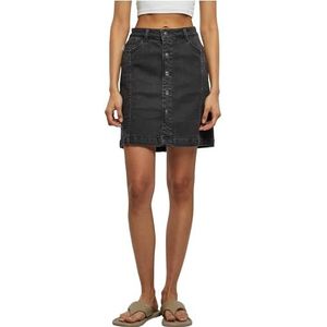 Urban Classics Dames Rok Ladies Organic Stretch Button Denim Rok Black Washed 29, Black Washed., 29