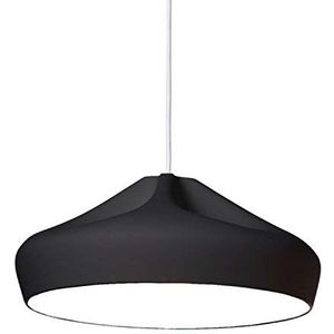 A636-074 Hanglamp, E14, 5-8 W, met keramische lampenkap en emaille binnenlamp, zwart/wit, 34 x 34 x 16 cm
