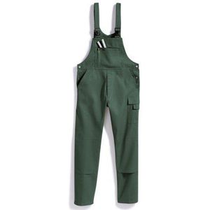 BP Workwear Basic 1482-060-74 tuinbroek - stoffen bretels met rubberen inzetstuk - zakken voor kniebeschermers - puur katoen - normale pasvorm - maat: 50 - kleur: middengroen