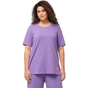 Ulla Popken, Dames grote maten, T-shirt, A-lijn, ronde hals, halve mouwen, lila, 42-44