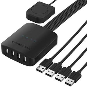 SABRENT USB 2.0 Sharing Switch tot 4 computers en randapparatuur LED-apparaatindicatoren (USB-USS4)