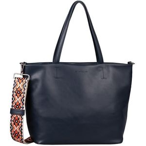 TOM TAILOR Palina Shopper voor dames, schoudertas, ritssluiting, groot, blauw, blauw, Large, modern