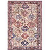 Afghan Kelim Oosters tapijt - laagpolig vintage look Oosters ornamentpatroon klassiek oosters tapijt voor woonkamer, eetkamer, hal of slaapkamer, Oosterse rood, 160 x 230 cm