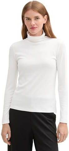 TOM TAILOR - 10315 - T-shirt - Whisper White - Lange Mouwen - Dames