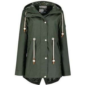 Geographical Norway Briato Lady Windjack voor dames, outdoor, waterafstotende jas, lange mouwen, dames, regenjas, wandelen, seizoen, lente, zomer, herfst, winter (kaki, XL), Kaki, XL