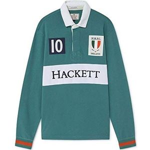 Hackett London Heren Ierland Rugby Polo Shirt, Groen (Groen 665), S