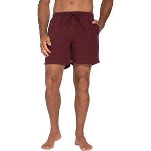 JP 1880, Jay-PI Zwemshorts, voor heren, grote maten, strandkleding, elastische tailleband, vintage look, Donker kersenrood, 4XL