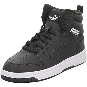 PUMA Rebound V6 MID WTR JR Sneaker, Shadow Grey Zwart Wit, 5 UK, Shadow Gray Puma Zwart Puma Wit, 38 EU