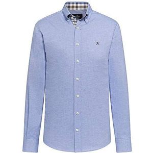 Hackett London Blu Fla MLT Plackt TRM Casual overhemd voor heren, Blauw (Blue 551), L