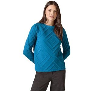 Cecil Shirt met 3D-structuurpatroon, Celestial Aqua Blue, XS