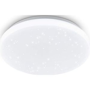EGLO led plafondlamp POGLIOLA-S, Ø 26 cm, 1 lichtbron wandlamp, plafondarmatuur met kristaleffect van staal en kunststof, wit, woonkamerlamp, keukenlamp, bureaulamp, ganglamp plafond
