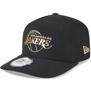 New Era Los Angeles Lakers NBA Foil Pack Black and Gold 9Forty E-Frame Snapback Cap - One-Size