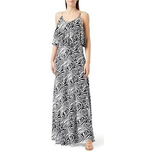 COBIE Dames maxi-jurk met zebra-print jurk, zwart, wit, M