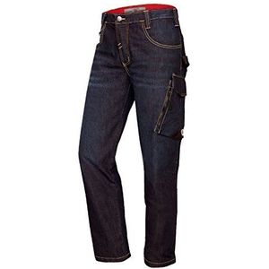 BP 1990 038 unisex Worker Jeans washed van katoen met stretchaandeel donkerblauw washed, maat 38/34