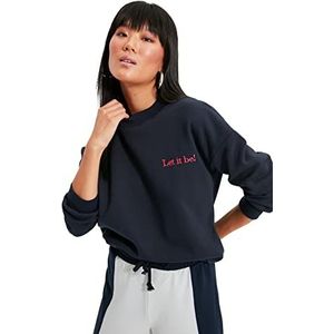 Trendyol Dames Navy Blue with Embroidery Sweatshirt, M