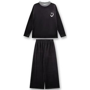 Meisjespyjama groen | Hoogwaardige en comfortabele Nicki pyjama voor meisjes met lange mouwen met smiley-motief | pyjamaset voor meisjes, groen, 128