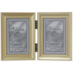 Lawrence Frames Bead Border Design, 2.5x3.5 dubbel, satijn goud