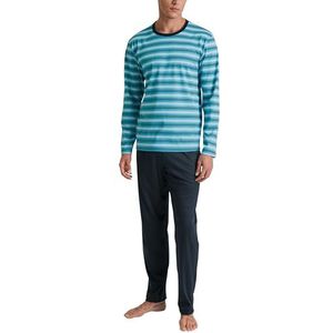 CALIDA Relax Enjoy Pyjama, lange heren, extra glad, fijn interlock-katoen, bright blue, 46/48