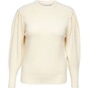 ONLY Carmakoma Carfia Katia L/S KNT Pullover voor dames, wit/grijs/detail: melange, L-50/52, Whitecap Gray/Detail: melange, L Grote maten