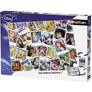 Nathan - Kinderpuzzel - 100 stukjes - Disney foto - Meisje of jongen vanaf 6 jaar - Hoogwaardige puzzel - Dik en duurzaam karton - Helden en prinsessen - 86737