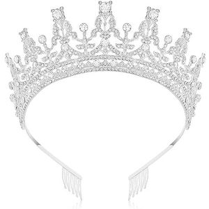 Makone Tiara Crystal Crown, Tiara met Strass Kam voor Vrouwen voor Bruiloft Chaplet Prom Jurken Pageants Prinses Verjaardagsfeestjes Kroon