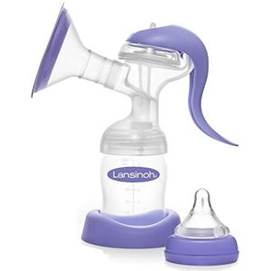 Lansinoh Manual Breast Pump Single Breastfeeding Milk Breastpump, ComfortFit Breast Cushion, Let-Down and Expression Customisable Pumping Modes, Convenient & Portable Travel