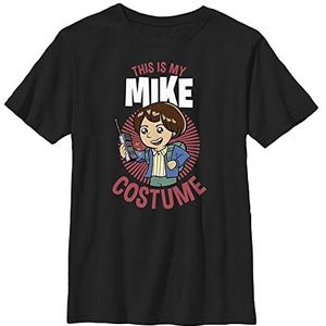 Stranger Things Unisex Kids Mike Kostume T-shirt met korte mouwen, zwart, XL, zwart, One size